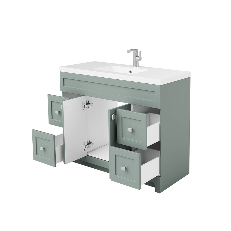 Cutler DAISYSRENITY48 Daisy 48" Freestanding Cultured Marble Top Bathroom Vanity with Modern Shaker Doors - Serenity