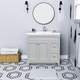 Cutler DAISYCGREY36 Daisy 36" Freestanding Cultured Marble Top Bathroom Vanity - Canadian Grey