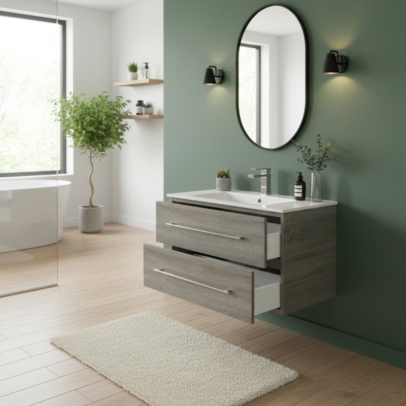 Cutler FV DORATO30 Kato 30" Single Sink Wall Mounted Cultured Marble Top Bathroom Vanity - Dorato