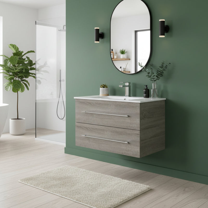 Cutler FV DORATO30 Kato 30" Single Sink Wall Mounted Cultured Marble Top Bathroom Vanity - Dorato