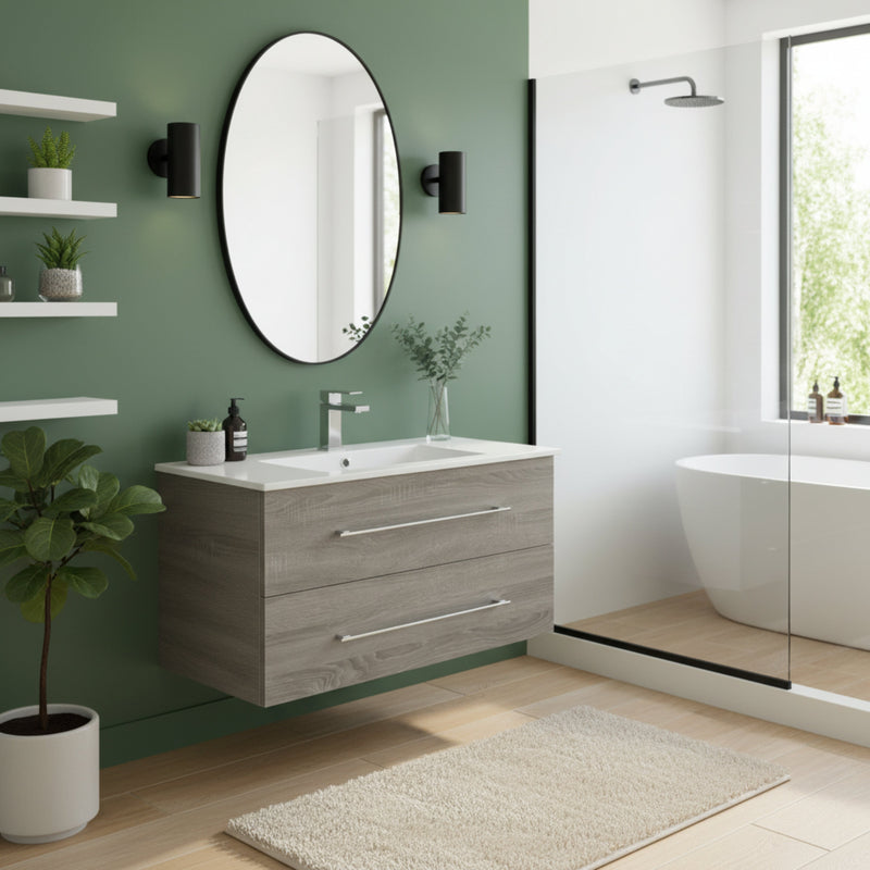 Cutler FV DORATO36 Kato 36" Single Sink Wall Mounted Cultured Marble Top Bathroom Vanity - Dorato