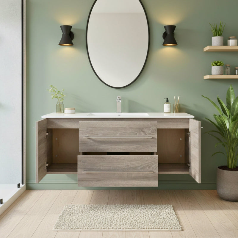 Cutler FV DORATO48 Kato 48" Single Sink Wall Mounted Cultured Marble Top Bathroom Vanity - Dorato