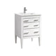 Kube Bath E24-GW Eiffel 24" High Gloss White Single Sink Bathroom Vanity with White Countertop