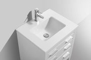 Kube Bath E24-GW Eiffel 24" High Gloss White Single Sink Bathroom Vanity with White Countertop - view 3