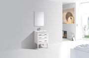 Kube Bath E24-GW Eiffel 24" High Gloss White Single Sink Bathroom Vanity with White Countertop - view 4