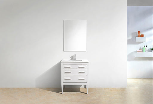 Kube Bath E30-GW Eiffel 30" High Gloss White Single Sink Bathroom Vanity with White Countertop - view 2