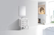 Kube Bath E30-GW Eiffel 30" High Gloss White Single Sink Bathroom Vanity with White Countertop - view 3