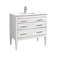 Kube Bath E36-GW Eiffel 36" High Gloss White Single Sink Bathroom Vanity with White Countertop