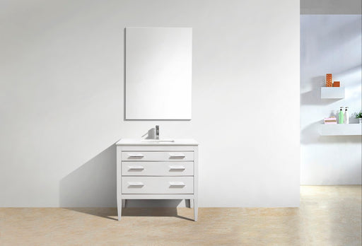 Kube Bath E36-GW Eiffel 36" High Gloss White Single Sink Bathroom Vanity with White Countertop - view 2