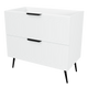 Timberline Elenora 36" White Satin Free Standing Vanity Cabinet Only with Black Hardware