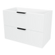Timberline Elenora 36" White Satin Wall Mount Vanity Cabinet Only with Black Hardware
