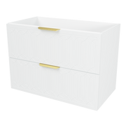 Timberline Elenora 36" White Satin Wall Mount Vanity Cabinet Only with Gold Hardware