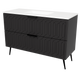 Timberline Elenora 48" Black Satin Free Standing Vanity with Arctic White SilkSurface Top and Black Hardware