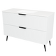 Timberline Elenora 48" White Satin Free Standing Vanity with Arctic White SilkSurface Top and Black Hardware