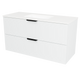 Timberline Elenora 48" White Satin Wall Mount Vanity with Arctic White SilkSurface Top and Black Hardware