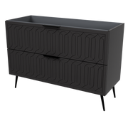 Timberline Elenora 48" Black Satin Free Standing Vanity Cabinet Only with Black Hardware