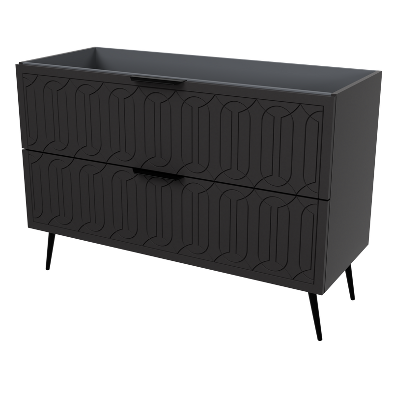 Timberline Elenora 48" Black Satin Free Standing Vanity Cabinet Only with Black Hardware
