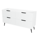 Timberline Elenora 60" White Satin Free Standing Vanity Cabinet Only with Black Hardware