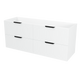 Timberline Elenora 60" White Satin Wall Mount Vanity Cabinet Only with Black Hardware
