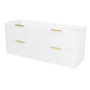 Timberline Elenora 60" White Satin Wall Mount Vanity Cabinet Only with Gold Hardware
