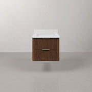 EU24EM00TO - Eureka 24 In. Single Rectangle Sink Floating Bathroom Vanity with Engineered Marble Top in Truffle Oak
