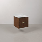 EU24EM00TO - Eureka 24 In. Single Rectangle Sink Floating Bathroom Vanity with Engineered Marble Top in Truffle Oak