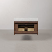 EU36EM00TO - Eureka 36 In. Single Rectangle Sink Floating Bathroom Vanity with Engineered Marble Top in Truffle Oak