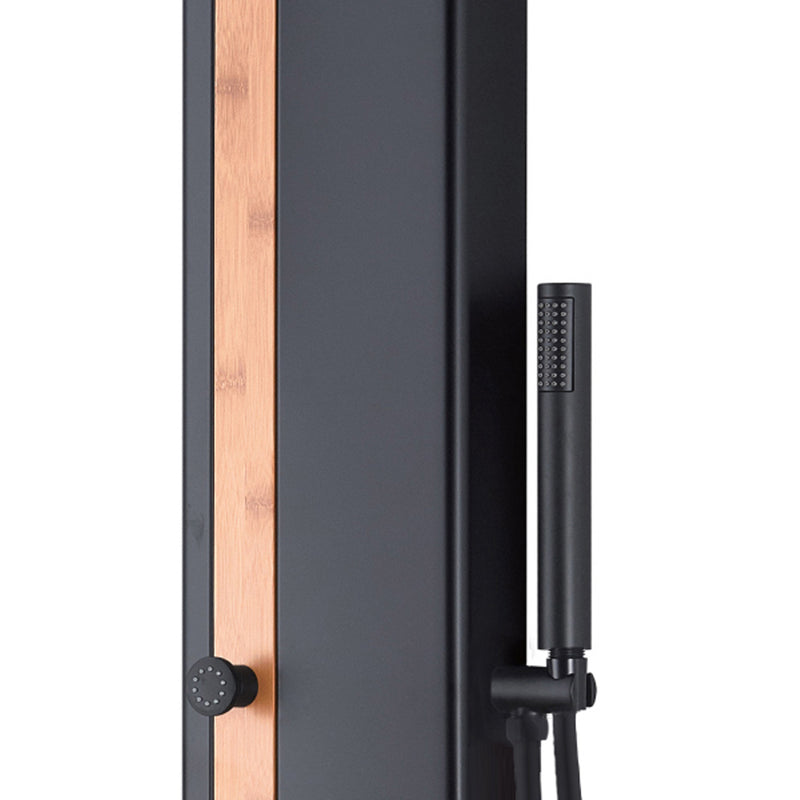 PULSE ShowerSpas 1060MB-BA-1.8GPM Eclipse 8-in Rain Showerhead ShowerSpa with 4-Body Jets and Handshower in Bamboo and Matte Black, 1.8 GPM - view 3
