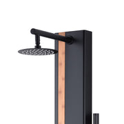 PULSE ShowerSpas 1060MB-BA-1.8GPM Eclipse 8-in Rain Showerhead ShowerSpa with 4-Body Jets and Handshower in Bamboo and Matte Black, 1.8 GPM - view 2