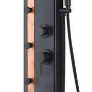 PULSE ShowerSpas 1060MB-BA-1.8GPM Eclipse 8-in Rain Showerhead ShowerSpa with 4-Body Jets and Handshower in Bamboo and Matte Black, 1.8 GPM - view 4