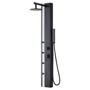 PULSE ShowerSpas 1060MB-SSB-1.8GPM Eclipse 8-in Rain Showerhead ShowerSpa with 4-Body Jets and Handshower in Brushed Stainless Steel and Matte Black, 1.8 GPM