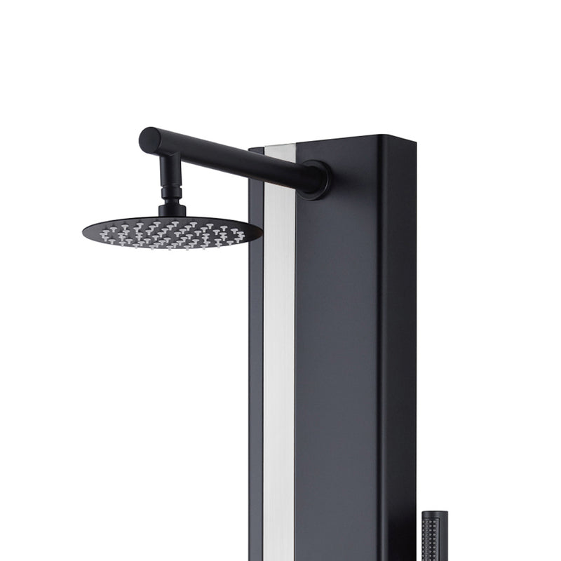 PULSE ShowerSpas 1060MB-SSB-1.8GPM Eclipse 8-in Rain Showerhead ShowerSpa with 4-Body Jets and Handshower in Brushed Stainless Steel and Matte Black, 1.8 GPM - view 2