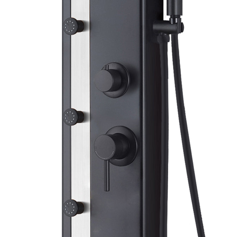 PULSE ShowerSpas 1060MB-SSB-1.8GPM Eclipse 8-in Rain Showerhead ShowerSpa with 4-Body Jets and Handshower in Brushed Stainless Steel and Matte Black, 1.8 GPM - view 4