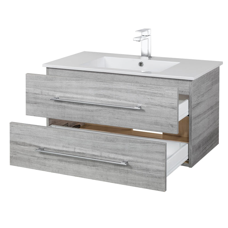 Cutler FV SOHO36 Kato 36" Single Sink Wall Mounted Cultured Marble Top Bathroom Vanity - Soho