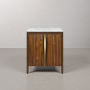 FE30CW06NJ - Ferrero 30 In. Single Sink Pre-Assembled Mid-Century Style Bathroom Vanity With 1" Carrara White Marble Top