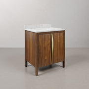 FE30CW06NJ - Ferrero 30 In. Single Sink Pre-Assembled Mid-Century Style Bathroom Vanity With 1" Carrara White Marble Top