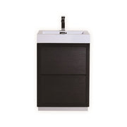 Kube Bath FMB24-BK Bliss 24" Black Free Standing Single Sink Bathroom Vanity with Reinforced Acrylic Composite Top