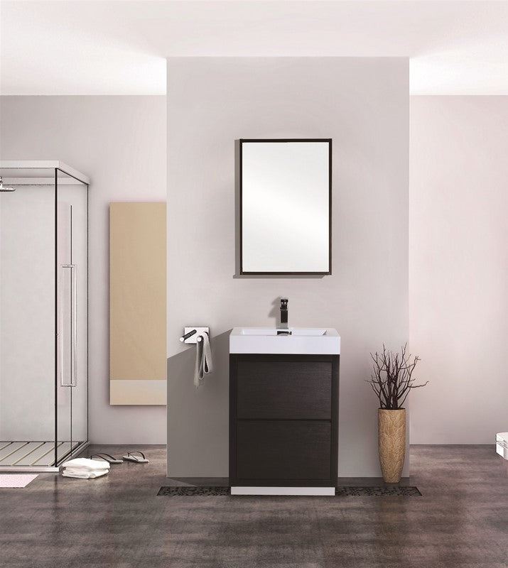 Kube Bath FMB24-BK Bliss 24" Black Free Standing Single Sink Bathroom Vanity with Reinforced Acrylic Composite Top - view 2