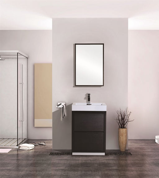Kube Bath FMB24-BK Bliss 24" Black Free Standing Single Sink Bathroom Vanity with Reinforced Acrylic Composite Top - view 2