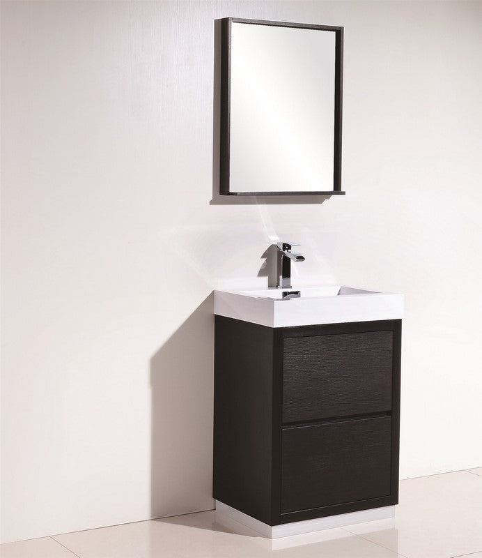 Kube Bath FMB24-BK Bliss 24" Black Free Standing Single Sink Bathroom Vanity with Reinforced Acrylic Composite Top - view 6