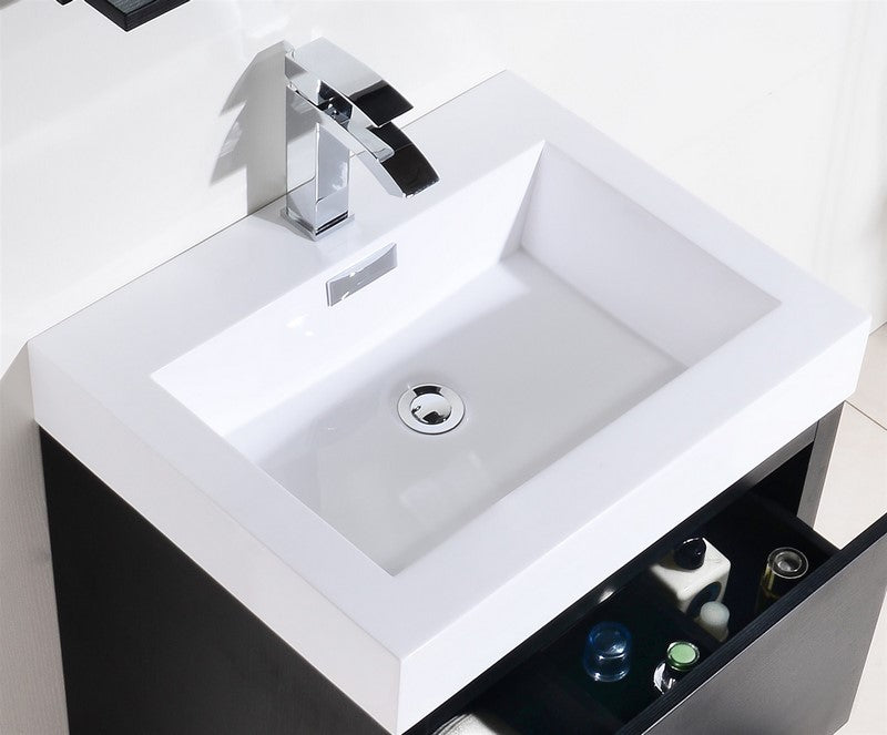 Kube Bath FMB24-BK Bliss 24" Black Free Standing Single Sink Bathroom Vanity with Reinforced Acrylic Composite Top - view 4
