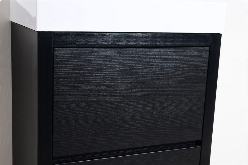 Kube Bath FMB24-BK Bliss 24" Black Free Standing Single Sink Bathroom Vanity with Reinforced Acrylic Composite Top - view 3