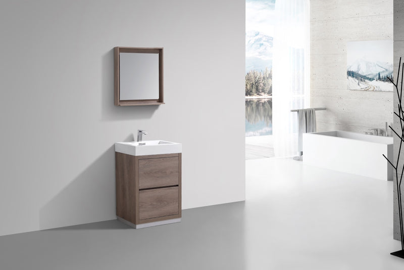 Kube Bath FMB24-BTN Bliss 24" Butternut Free Standing Single Sink Bathroom Vanity with Reinforced Acrylic Composite Top - view 3