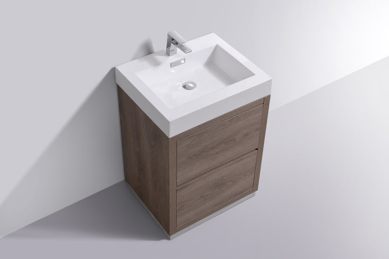 Kube Bath FMB24-BTN Bliss 24" Butternut Free Standing Single Sink Bathroom Vanity with Reinforced Acrylic Composite Top - view 2