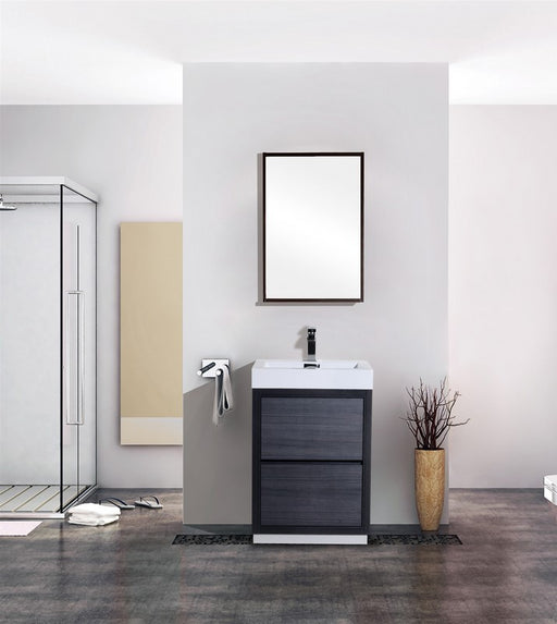 Kube Bath FMB24-GO Bliss 24" Gray Oak Free Standing Single Sink Bathroom Vanity with Reinforced Acrylic Composite Top - view 2