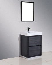 Kube Bath FMB24-GO Bliss 24" Gray Oak Free Standing Single Sink Bathroom Vanity with Reinforced Acrylic Composite Top - view 3