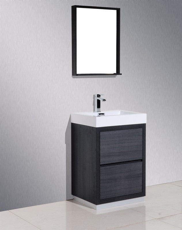Kube Bath FMB24-GO Bliss 24" Gray Oak Free Standing Single Sink Bathroom Vanity with Reinforced Acrylic Composite Top - view 3