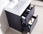 Kube Bath FMB24-GO Bliss 24" Gray Oak Free Standing Single Sink Bathroom Vanity with Reinforced Acrylic Composite Top - view 5