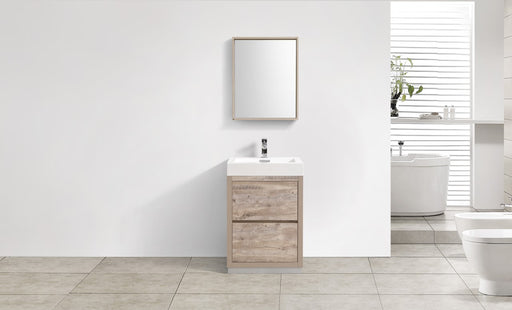 Kube Bath FMB24-NW Bliss 24" Nature Wood Free Standing Single Sink Bathroom Vanity with Reinforced Acrylic Composite Top - view 2