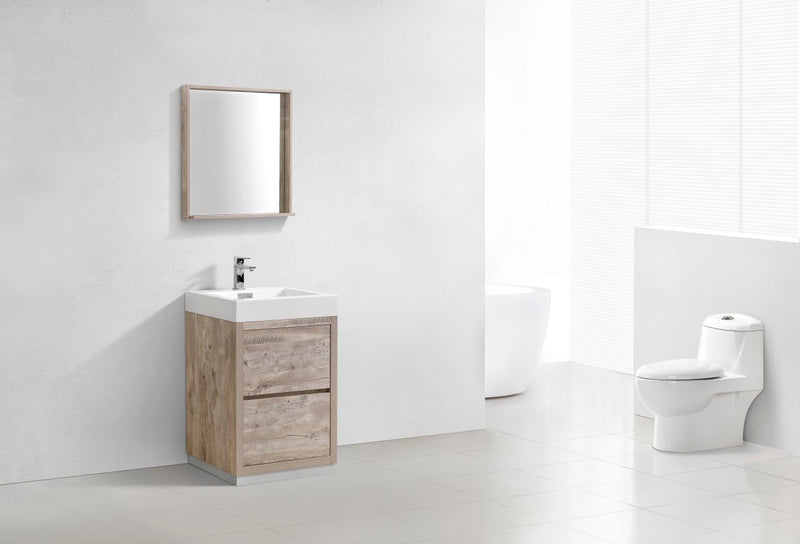 Kube Bath FMB24-NW Bliss 24" Nature Wood Free Standing Single Sink Bathroom Vanity with Reinforced Acrylic Composite Top - view 3